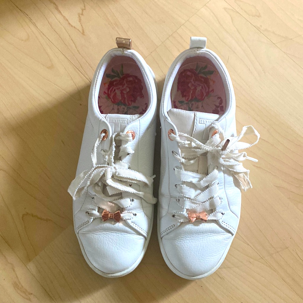 Ted Baker London Sneakers White With Rose Gold Details - Size 3 (Uk 36)